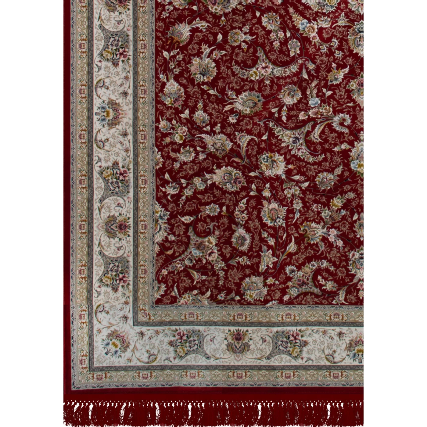 فرش ماشینی ۱۲۰۰ شانه تراکم ۳۶۰۰ گل برجسته طرح زرنگار لاکی