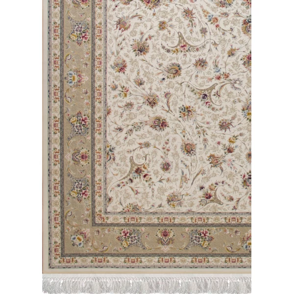 Machine Made Rug 1200 Reeds Density 3600 High Relief Zar Negar Cream