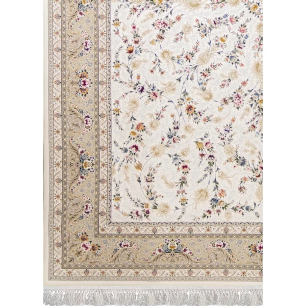 Machine Made Rug 1200 Reeds Density 3600 High Relief Bagh Mino Cream