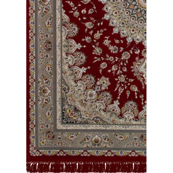 فرش ماشینی ۱۲۰۰ شانه تراکم ۳۶۰۰ گل برجسته طرح بردیا لاکی