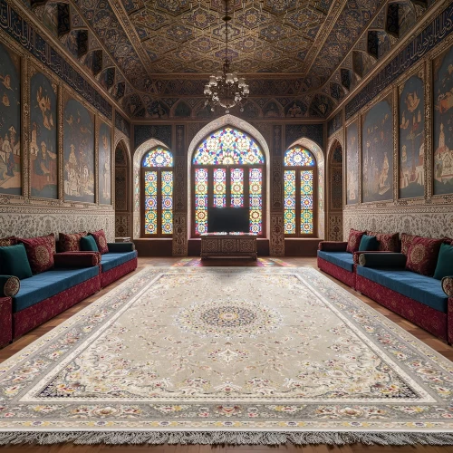 فرش ماشینی ۱۲۰۰ شانه تراکم ۳۶۰۰ گل برجسته طرح بردیا بژ