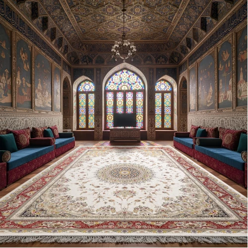 سجادة ۱۲۰۰ شانة تراکم ۳۶۰۰ تصميم برديا كريم بارز الملمس