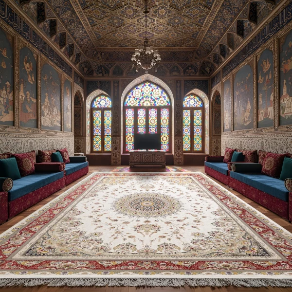 Machine Made Rug 1200 Reeds Density 3600 High Relief Design Bardia Cream