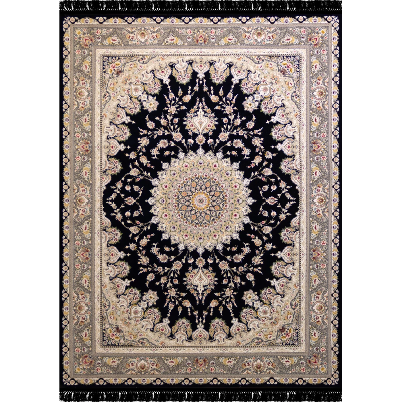 فرش ماشینی ۱۲۰۰ شانه تراکم ۳۶۰۰ گل برجسته طرح بردیا کرم