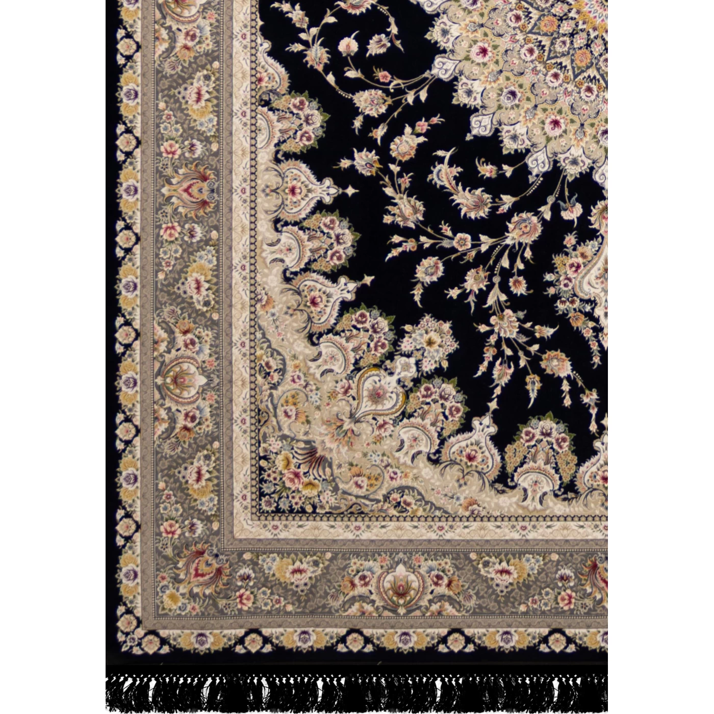 فرش ماشینی ۱۲۰۰ شانه تراکم ۳۶۰۰ گل برجسته طرح بردیا کرم