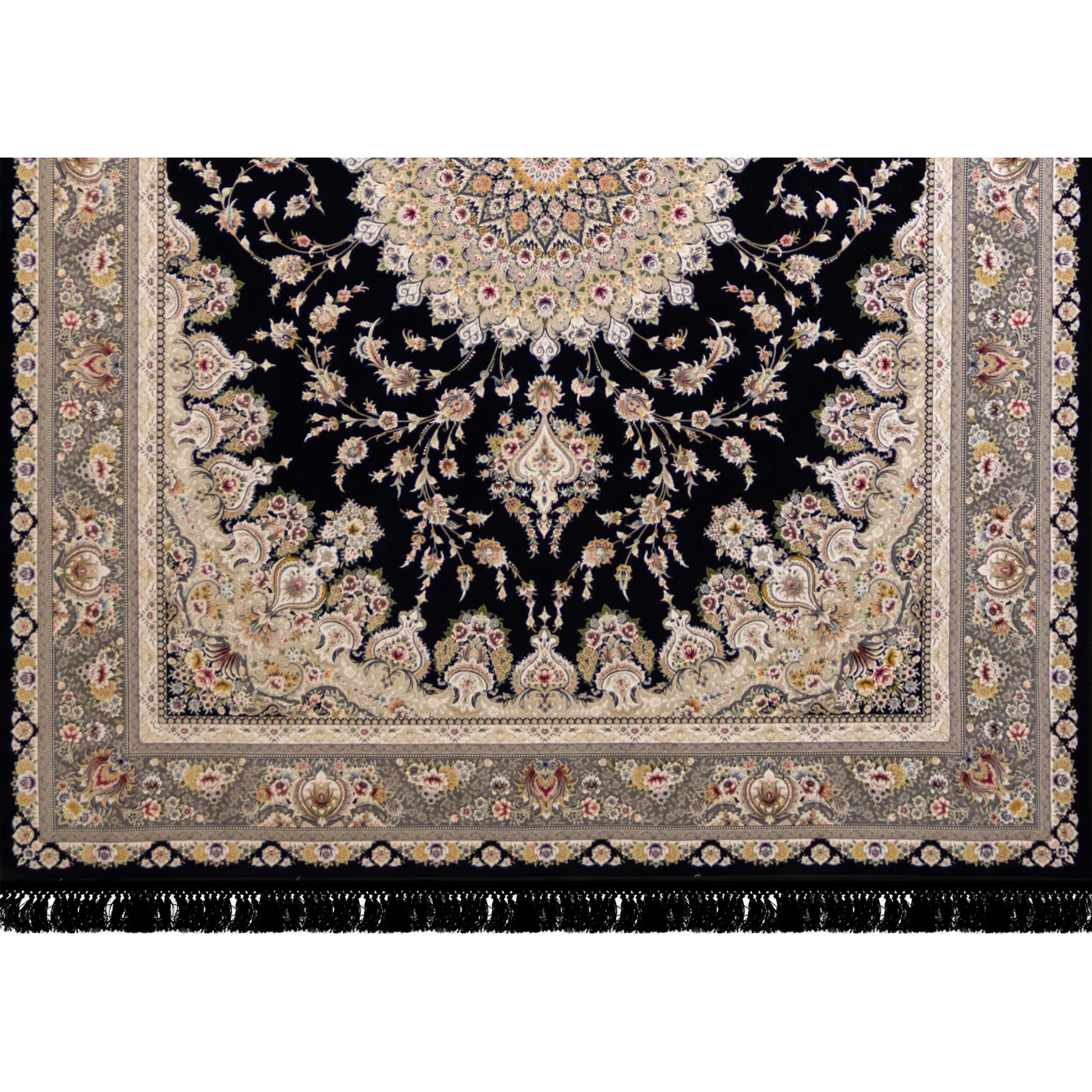 فرش ماشینی ۱۲۰۰ شانه تراکم ۳۶۰۰ گل برجسته طرح بردیا کرم