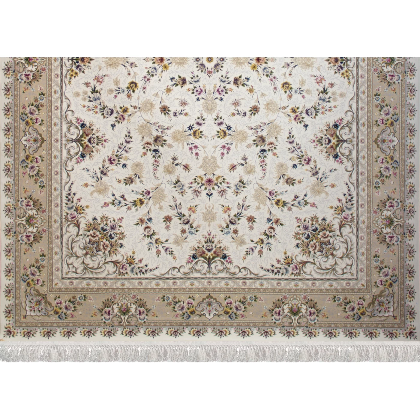 فرش ماشینی 1200 شانه تراکم 3600 طرح سروناز کرم