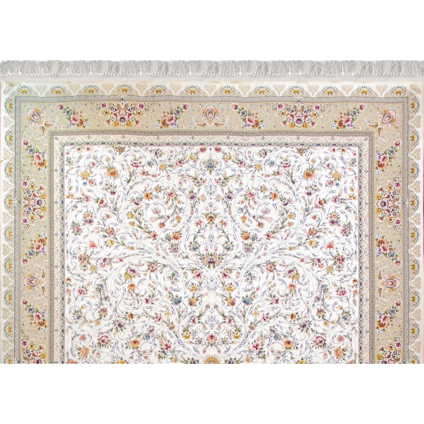 فرش ماشینی 1200 شانه تراکم 3600 طرح سروناز کرم