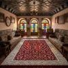 فرش ماشینی ۱۲۰۰ شانه تراکم ۳۶۰۰ گل برجسته طرح سروناز لاکی