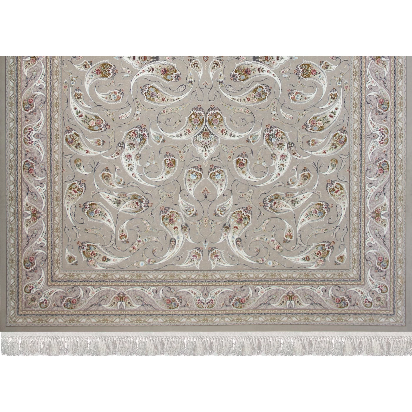 فرش ماشینی 1500 شانه تراکم 4500 برجسته طرح افشان ماهی صدفی