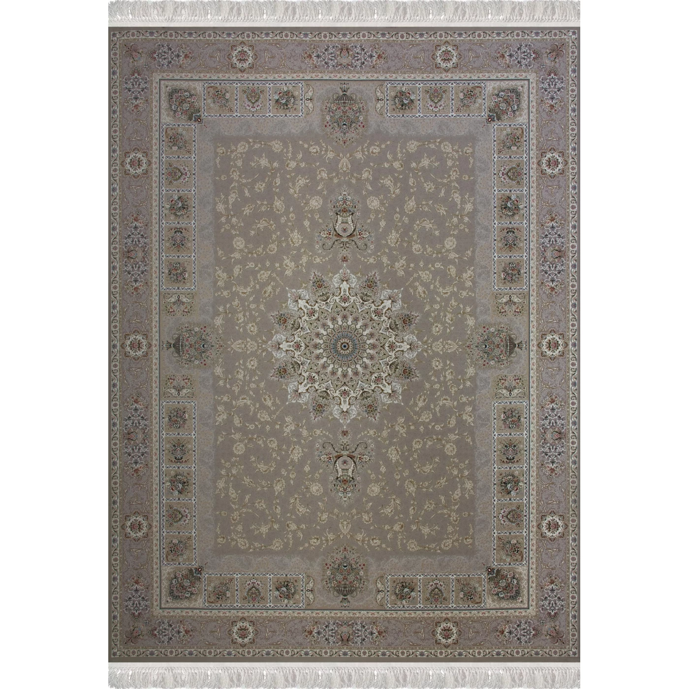 فرش ماشینی 1500 شانه تراکم 4500 برجسته طرح آلنا صدفی