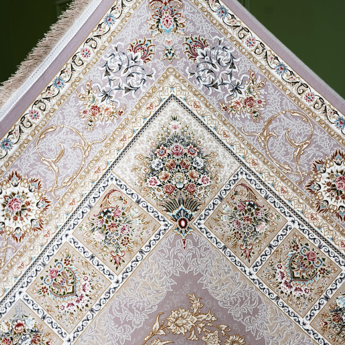 فرش ماشینی 1500 شانه تراکم 4500 برجسته طرح آلنا یاسی