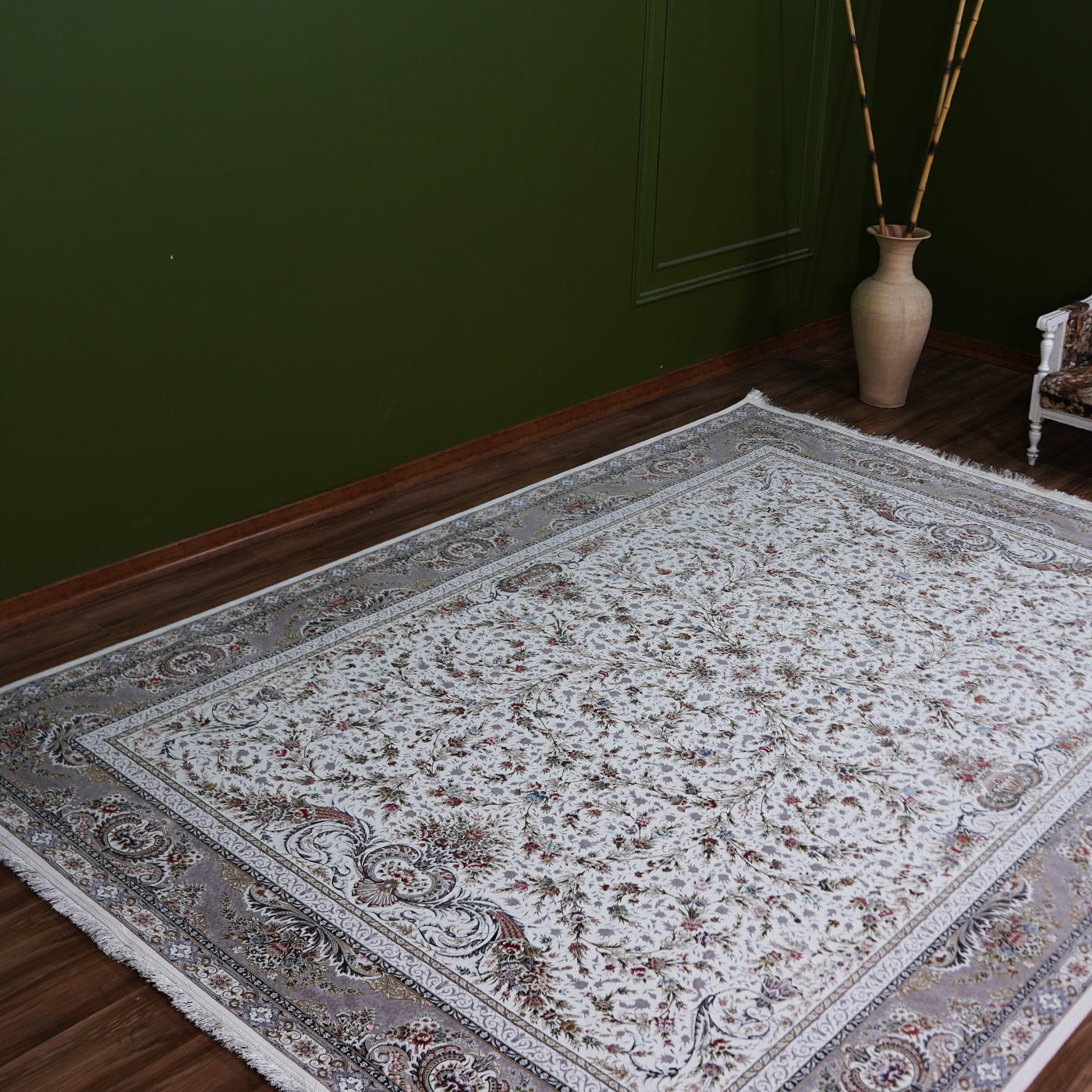 فرش ماشینی 1500 شانه تراکم 4500 برجسته طرح دیار کرم