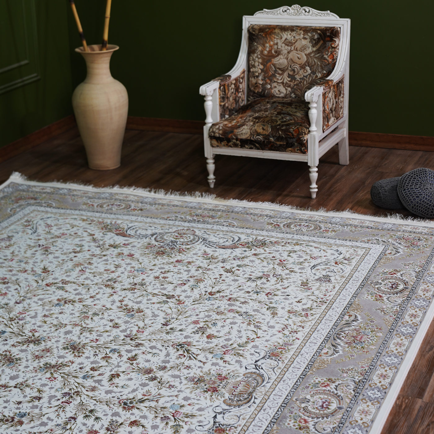 فرش ماشینی 1500 شانه تراکم 4500 برجسته طرح دیار کرم