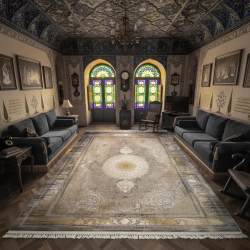 فرش ماشینی 1500 شانه تراکم 4500 برجسته طرح فرید یاسی