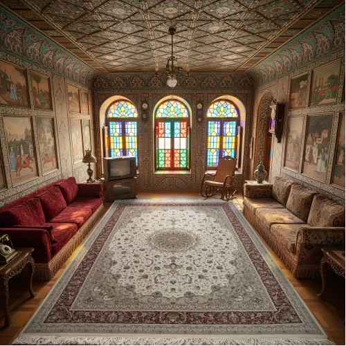 فرش ماشینی 1500 شانه تراکم 4500 برجسته طرح فروغ کرم حاشیه گلبهی