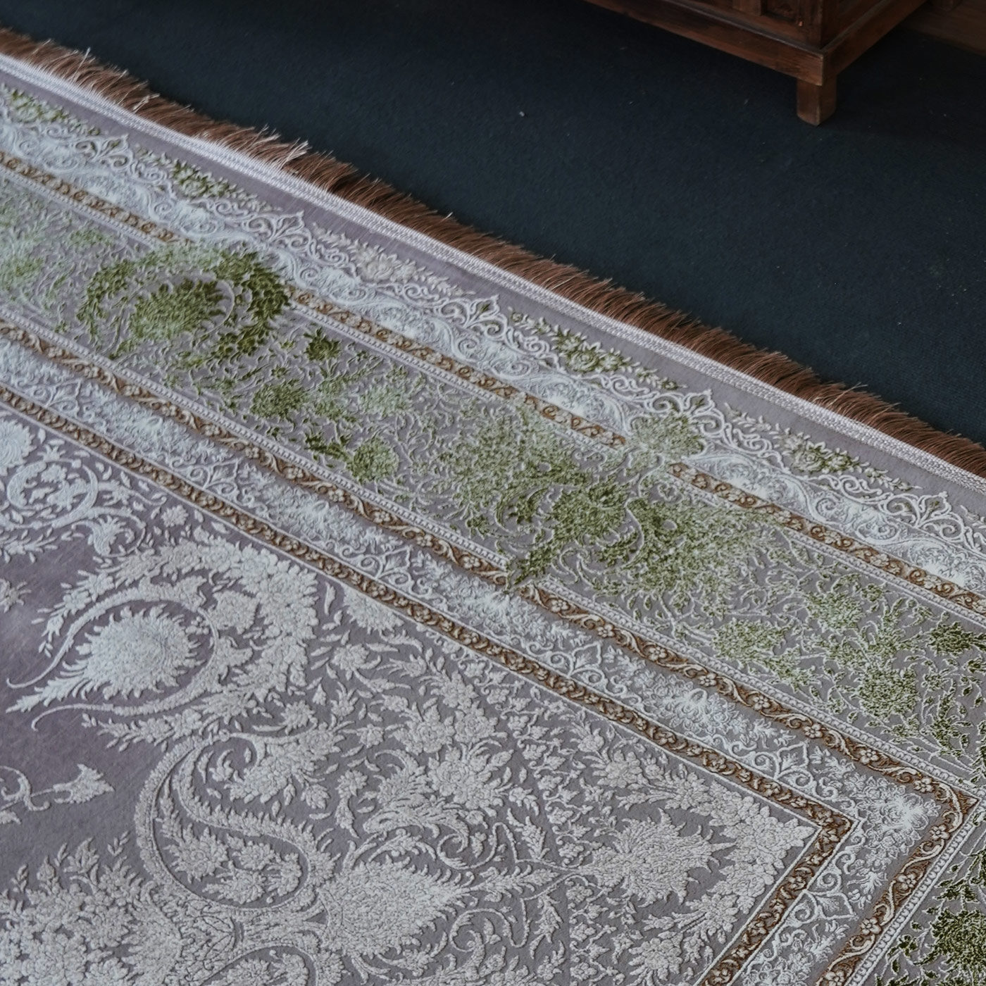 فرش ماشینی 1500 شانه تراکم 4500 برجسته طرح هدا یاسی بژ