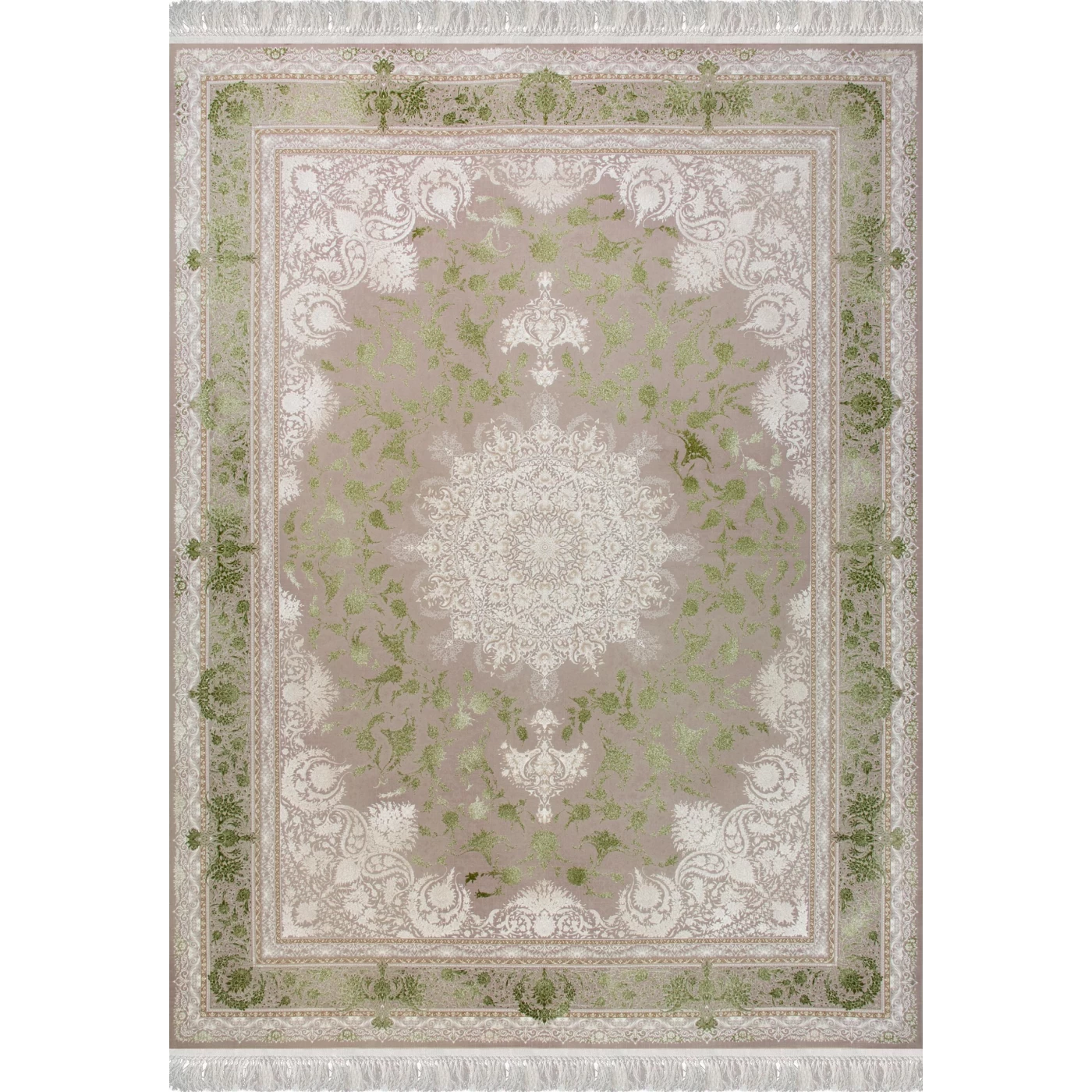 فرش ماشینی 1500 شانه تراکم 4500 برجسته طرح هدا یاسی سبز