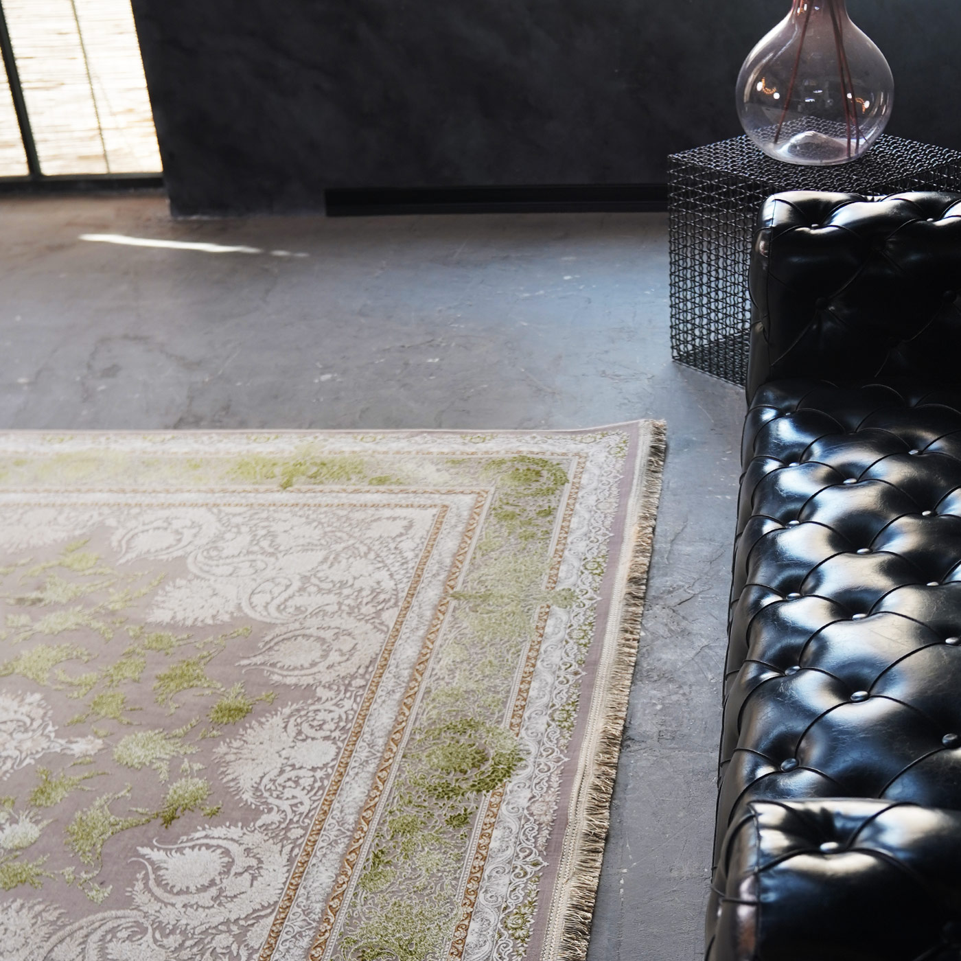 فرش ماشینی 1500 شانه تراکم 4500 برجسته طرح هدا یاسی سبز