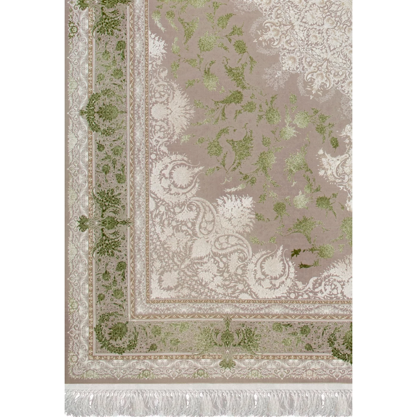 فرش ماشینی 1500 شانه تراکم 4500 برجسته طرح هدا یاسی سبز