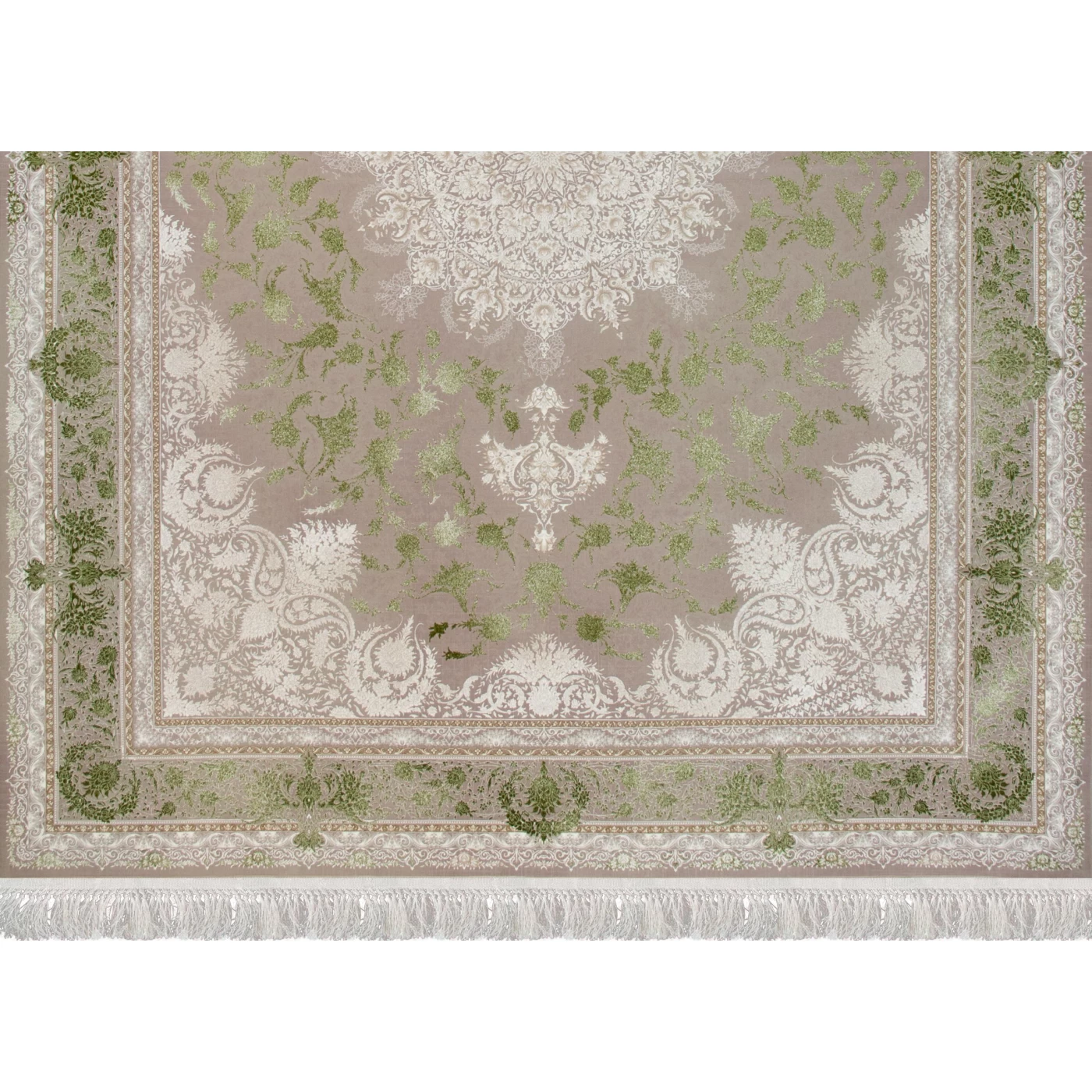 فرش ماشینی 1500 شانه تراکم 4500 برجسته طرح هدا یاسی سبز