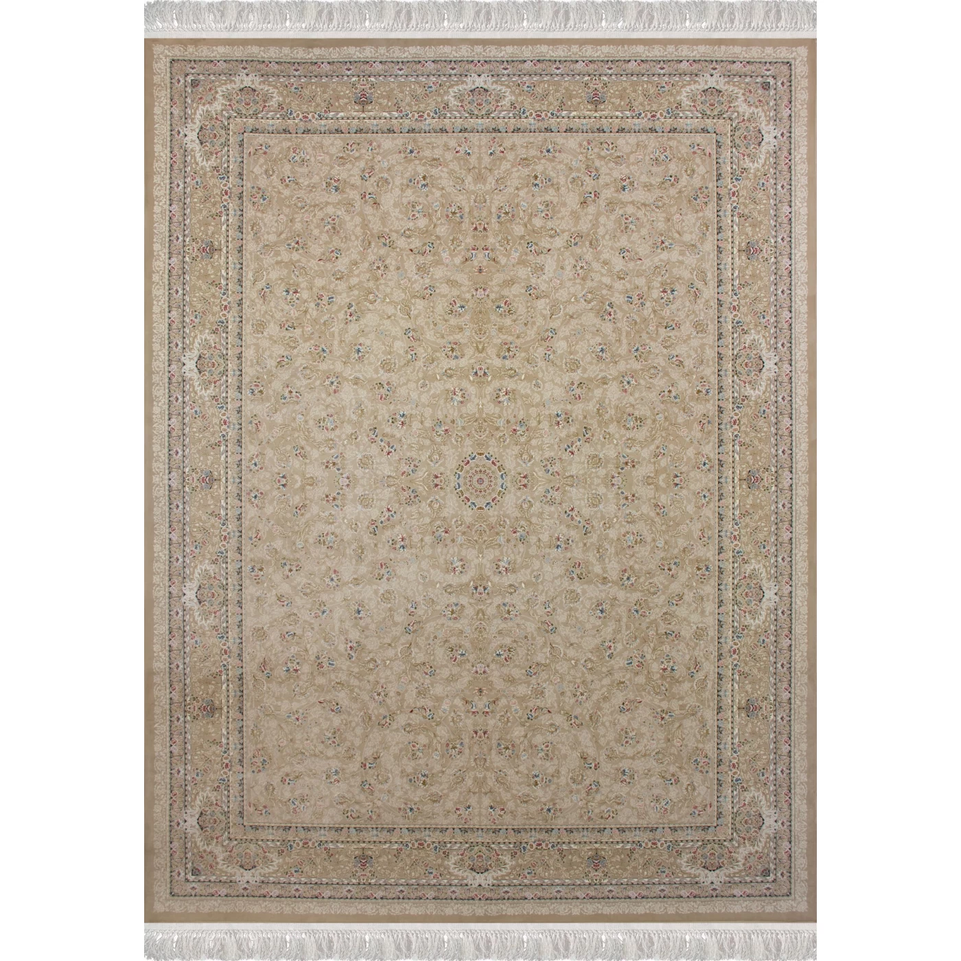 فرش ماشینی 1500 شانه تراکم 4500 برجسته طرح لیدا بژ