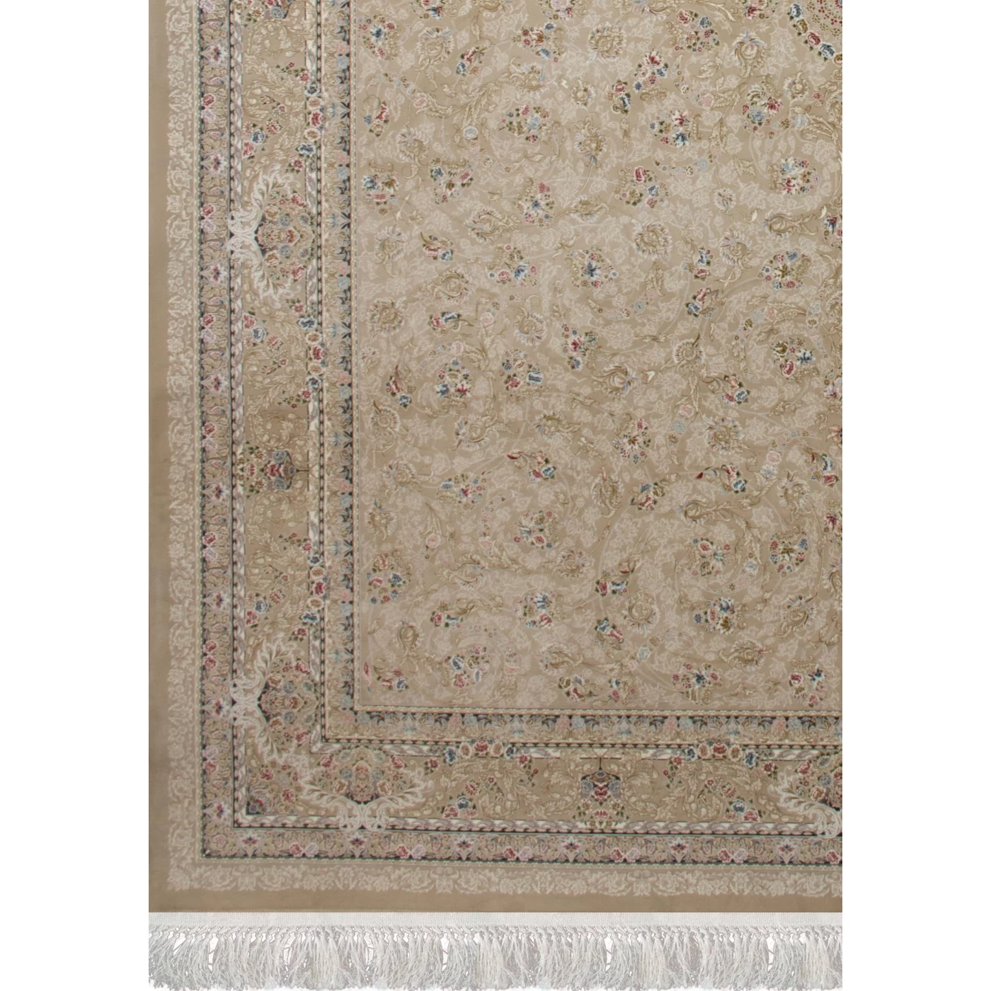 فرش ماشینی 1500 شانه تراکم 4500 برجسته طرح لیدا بژ