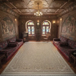 فرش ماشینی 1500 شانه تراکم 4500 برجسته طرح لیدا صدفی - بازارفرش - فرش 1500 شانه