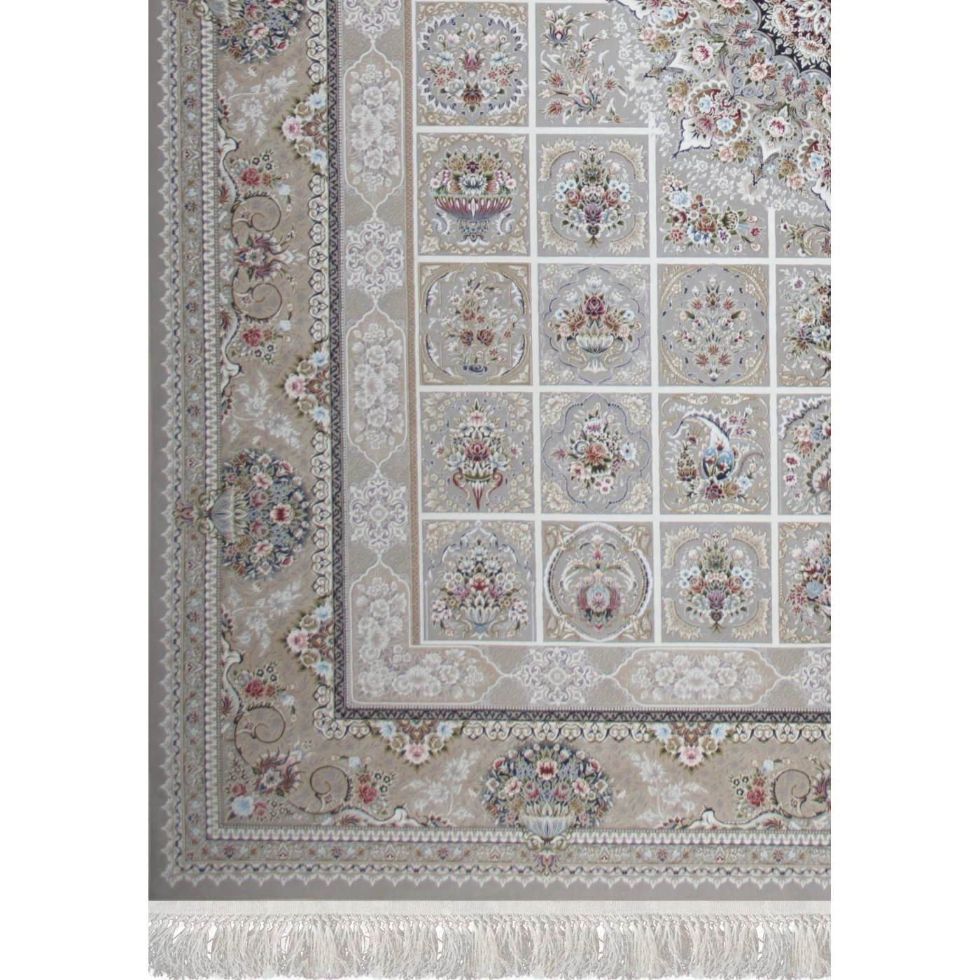 فرش ماشینی 1500 شانه تراکم 4500 برجسته طرح پویا صدفی