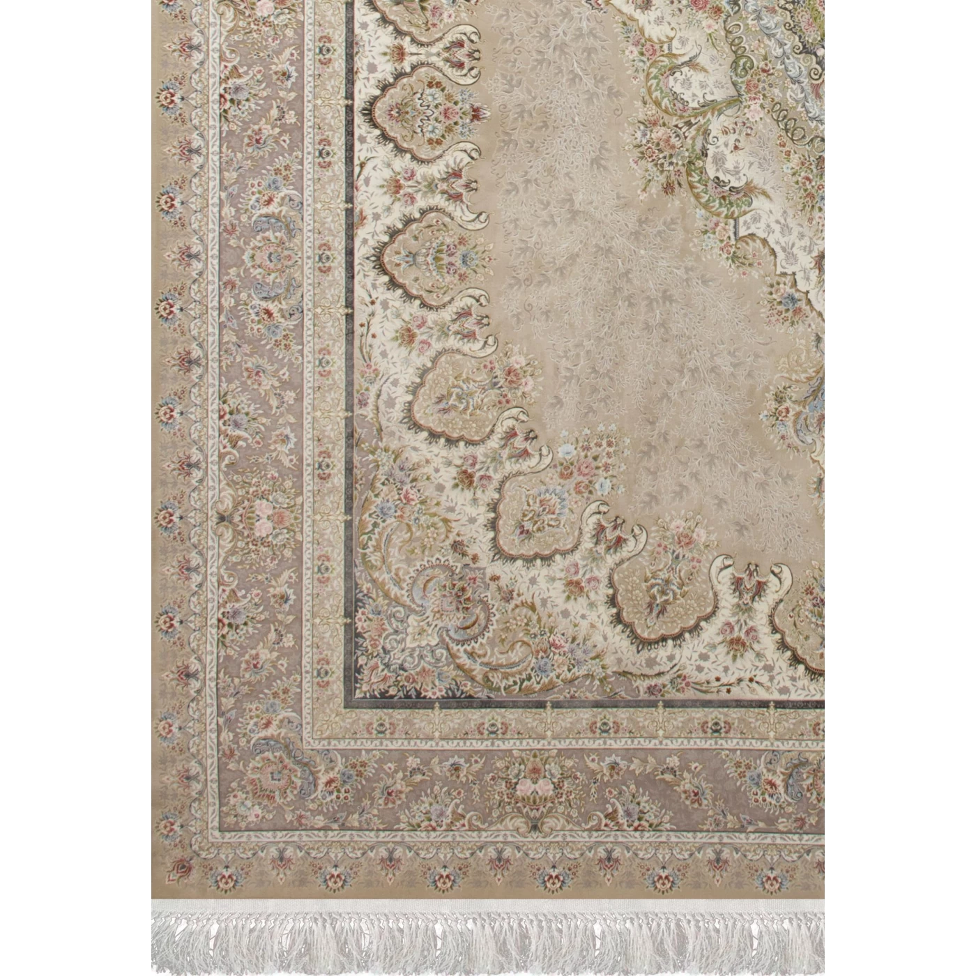 فرش ماشینی 1500 شانه تراکم 4500 برجسته طرح شکیبا بژ