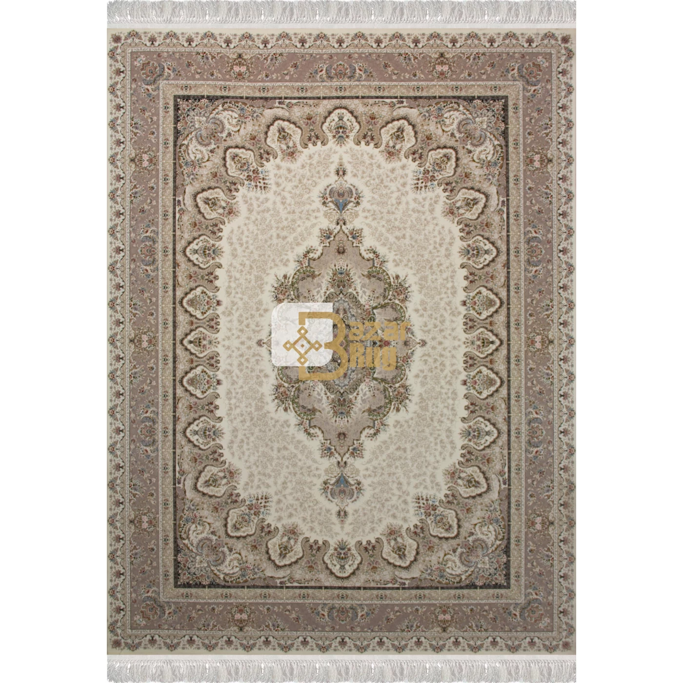 فرش ماشینی 1500 شانه تراکم 4500 برجسته طرح شکیبا کرم