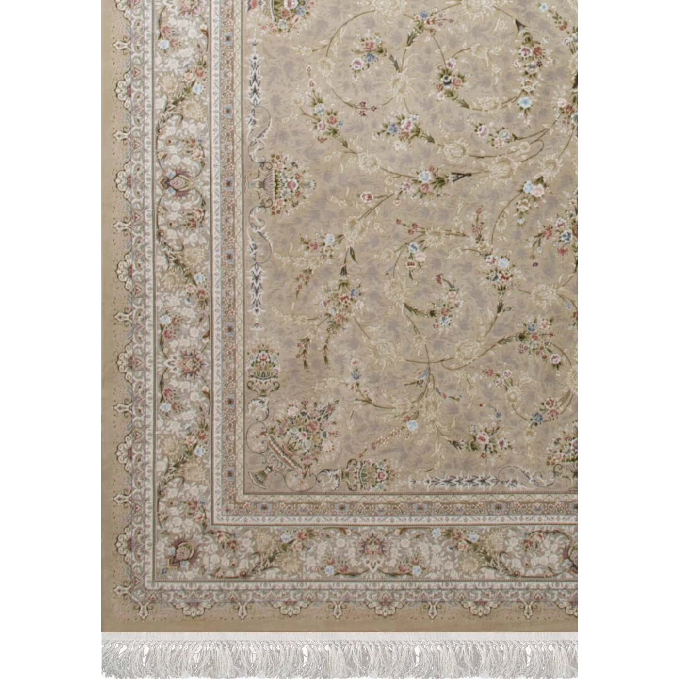 فرش ماشینی 1500 شانه تراکم 4500 برجسته طرح شروین بژ