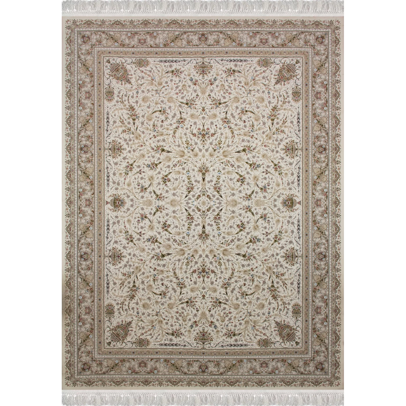 فرش ماشینی 1500 شانه تراکم 4500 برجسته طرح شروین کرم