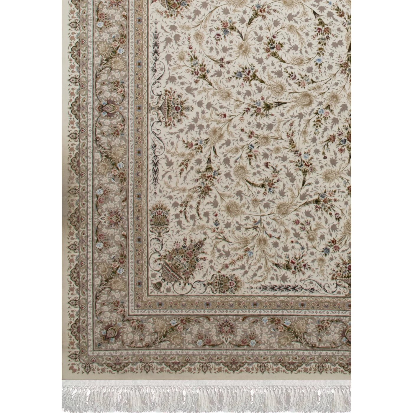 فرش ماشینی 1500 شانه تراکم 4500 برجسته طرح شروین کرم