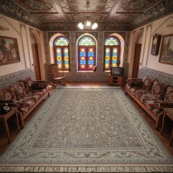 فرش ماشینی 1500 شانه تراکم 4500 برجسته طرح شروین یاسی - بازارفرش - فرش 1500 شانه