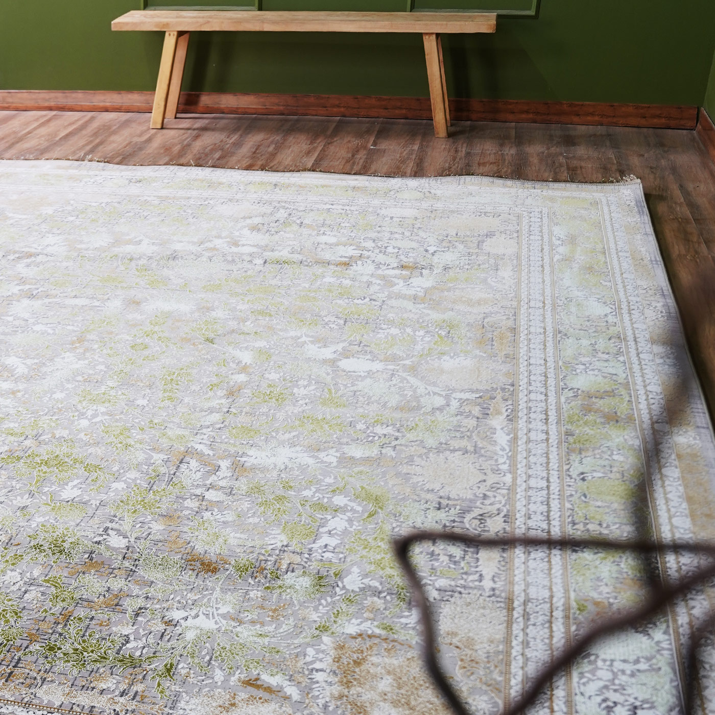 فرش ماشینی 1500 شانه تراکم 4500 برجسته طرح سلین یاسی