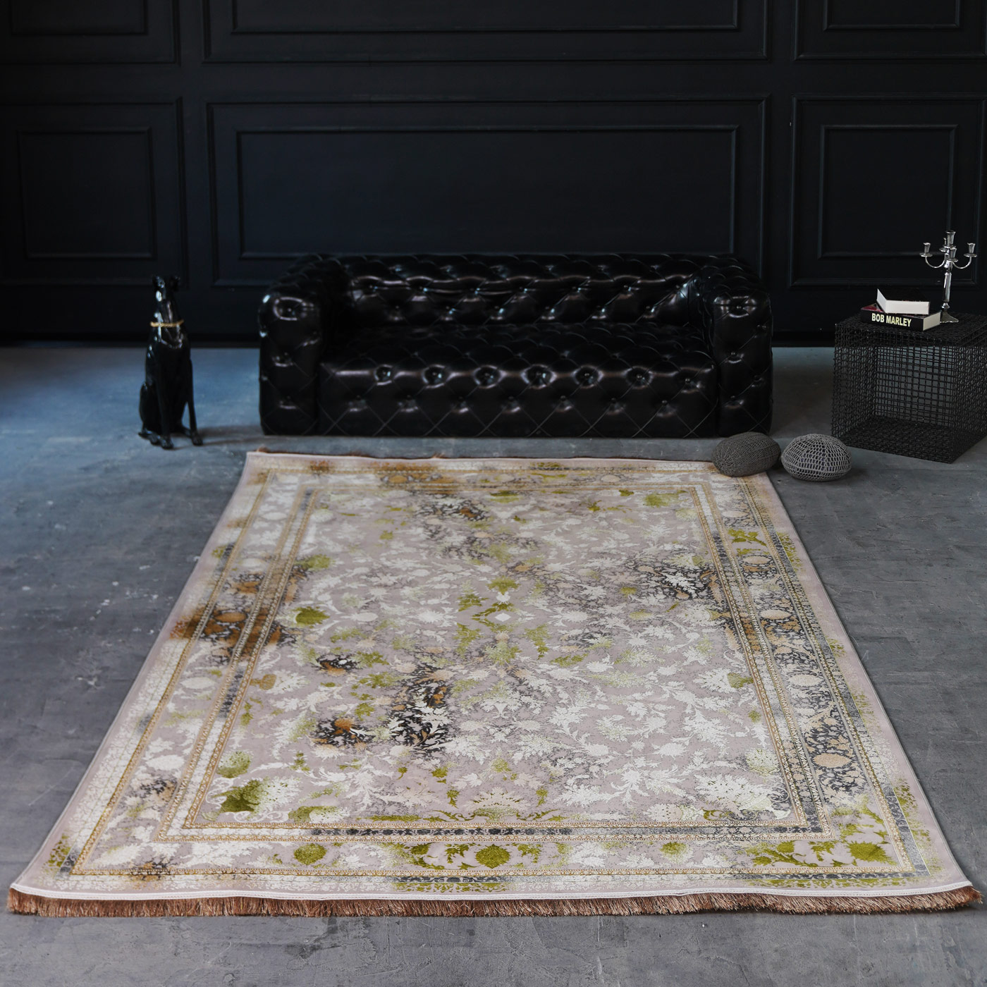 فرش ماشینی 1500 شانه تراکم 4500 برجسته طرح سولان یاسی