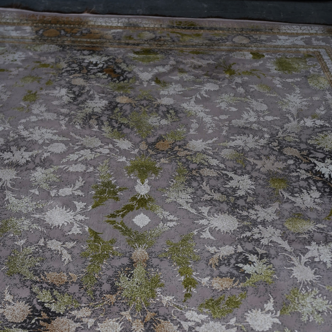 فرش ماشینی 1500 شانه تراکم 4500 برجسته طرح سولان یاسی