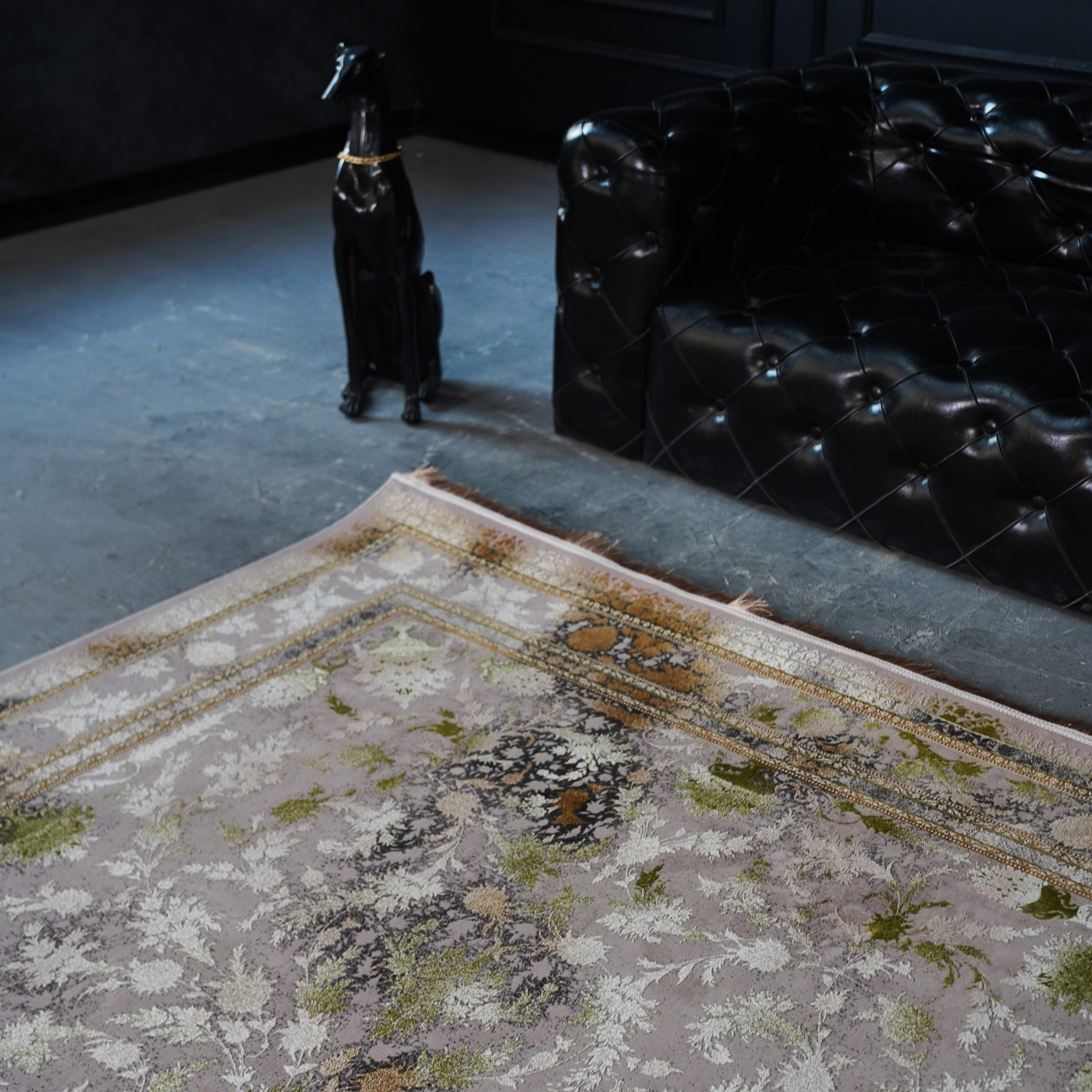 فرش ماشینی 1500 شانه تراکم 4500 برجسته طرح سولان یاسی