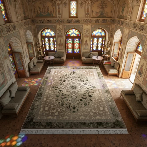 فرش ماشینی ۷۰۰ شانه تراکم ۲۵۵۰ طرح 1109 سبز ترمه‌ ای