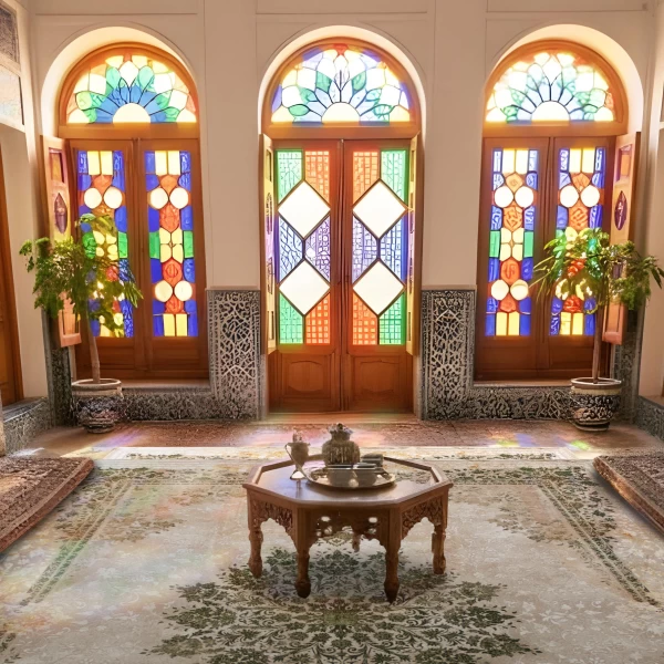 فرش ماشینی 700 شانه تراکم 2550 طرح 2122 سبز ترمه ای