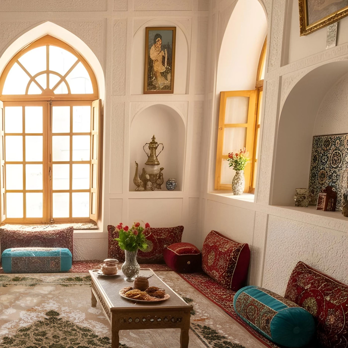 فرش ماشینی 700 شانه تراکم 2550 طرح 2124  سبز ترمه ای