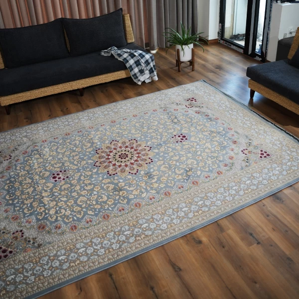 فرش ماشینی 700 شانه تراکم 2550 طرح آماندا دودی