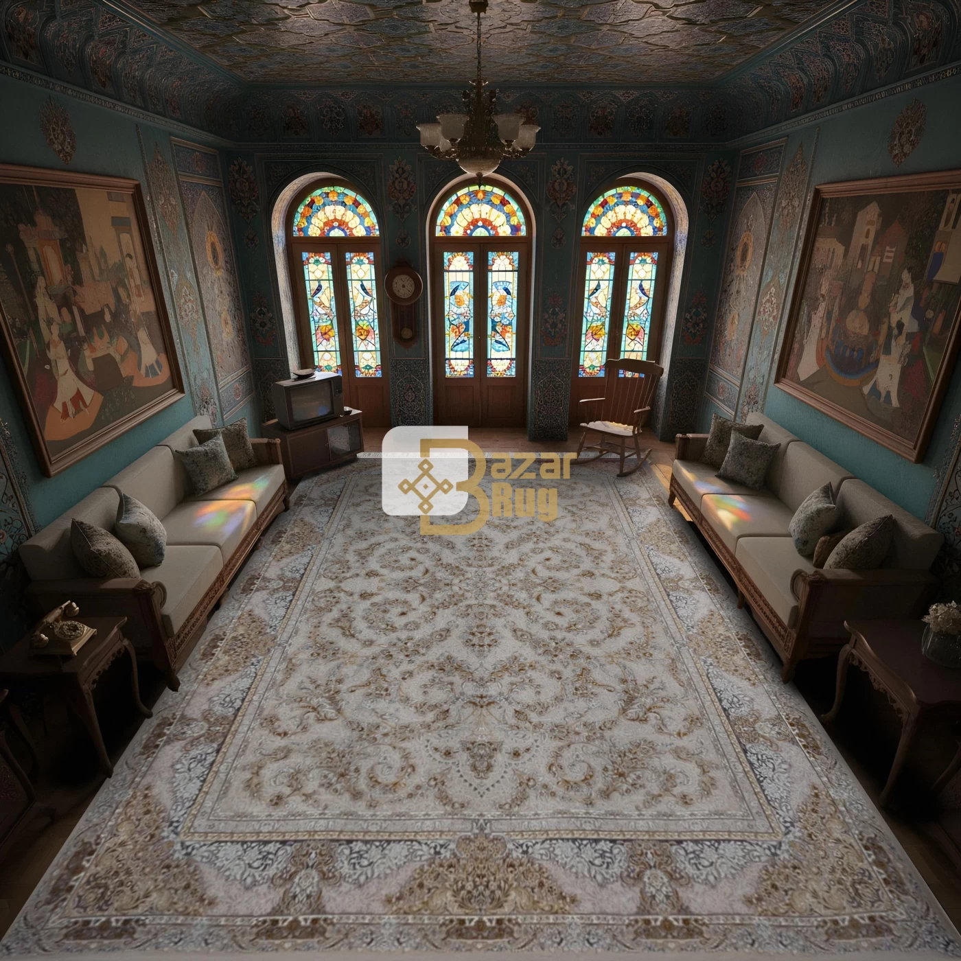  فرش ماشینی ۷۰۰ شانه تراکم ۲۵۵۰ طرح آنا صدفی