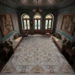  فرش ماشینی ۷۰۰ شانه تراکم ۲۵۵۰ طرح آنا صدفی - بازارفرش - فرش 700 شانه