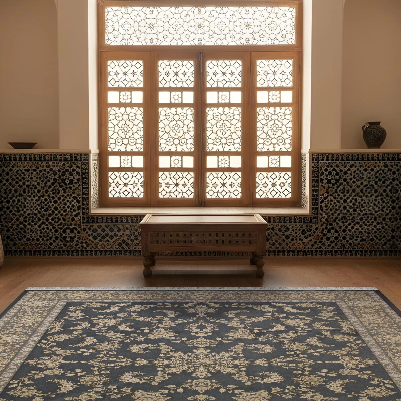 فرش ماشینی ۷۰۰ شانه تراکم ۲۵۵۰ طرح آنا دودی