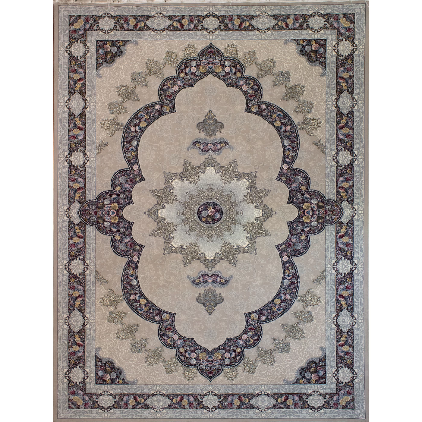 فرش ماشینی ۷۰۰ شانه تراکم ۲۵۵۰ طرح اروانا ترمه ای