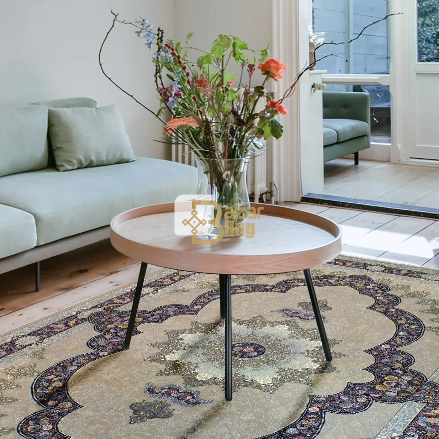 فرش ماشینی ۷۰۰ شانه تراکم ۲۵۵۰ طرح اروانا ترمه ای