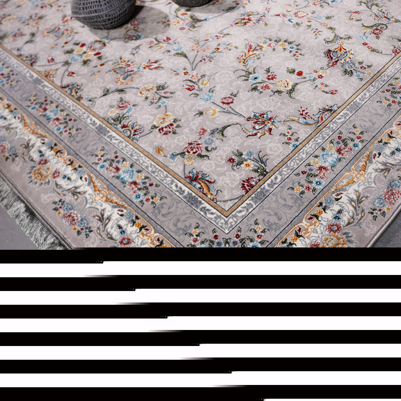 فرش ماشینی 700 شانه تراکم 2550 طرح آتیلا سیلور