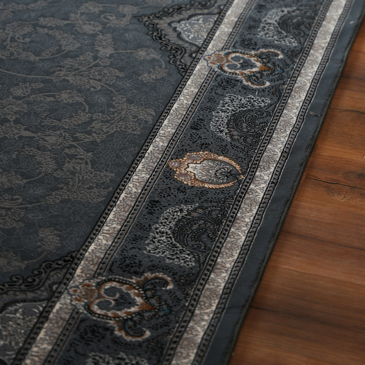 فرش ماشینی 700 شانه تراکم 2550 طرح آیدا دودی